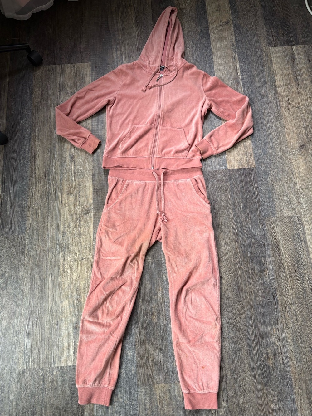 Pink velour sweat set